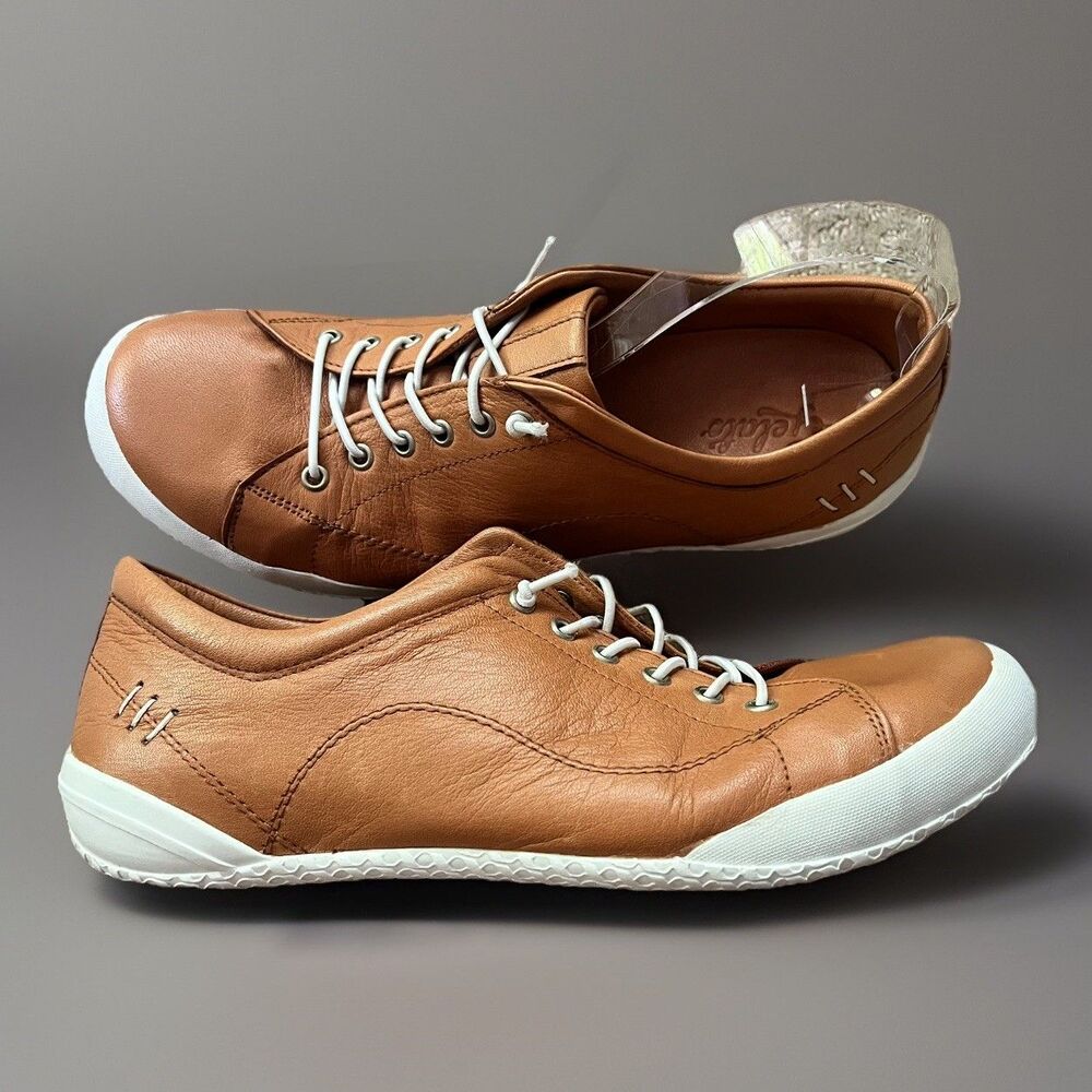 GELATO Soft Leather Tessa Teejay Comfort Sneaker Wom Sz 41 Brown Bungee Lace